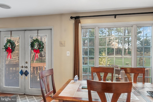 dining room with french doors