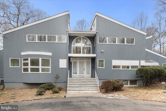 contemporary home with french doors