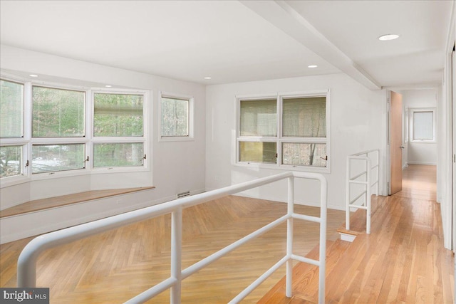 hall featuring light wood-type flooring