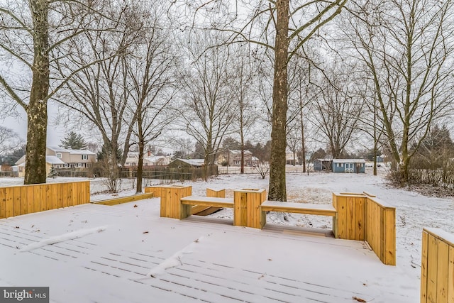 view of snowy yard