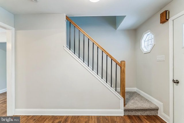 foyer entrance featuring hardwood / wood-style flooring