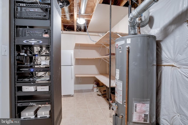 utility room with water heater