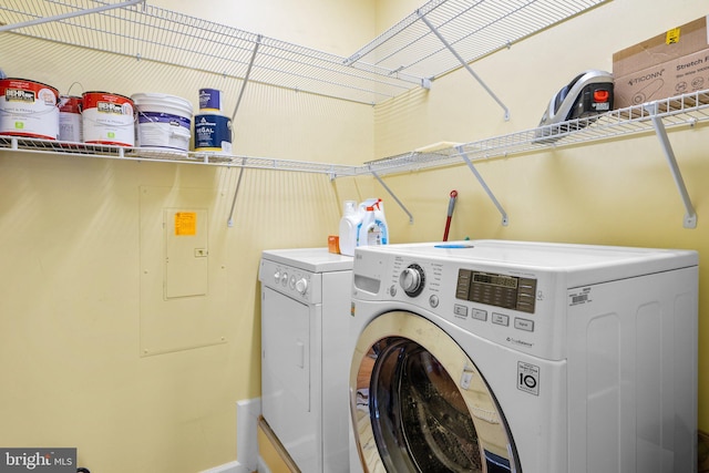 laundry area featuring washer and dryer