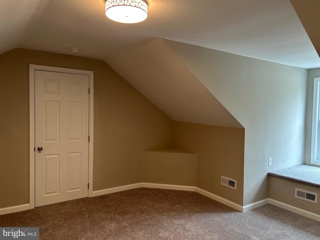 bonus room featuring carpet floors and lofted ceiling