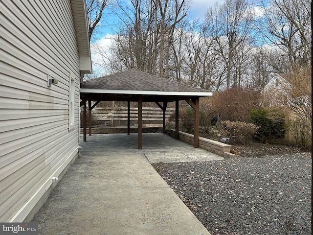 view of patio / terrace featuring a gazebo