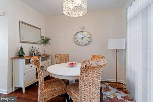 dining room featuring dark hardwood / wood-style floors