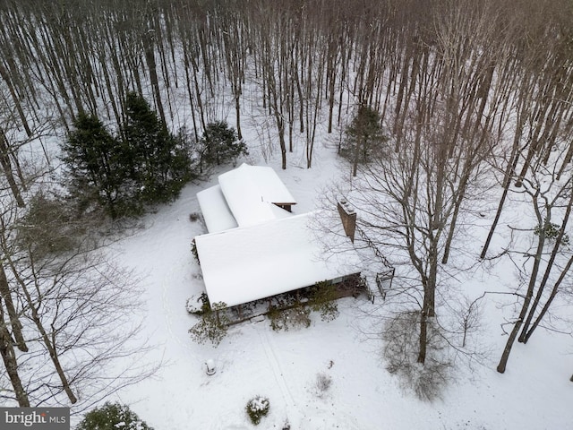 view of snowy aerial view