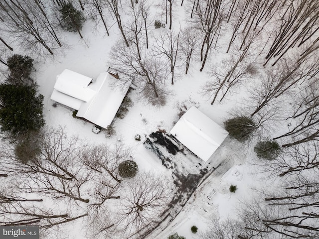 view of snowy aerial view