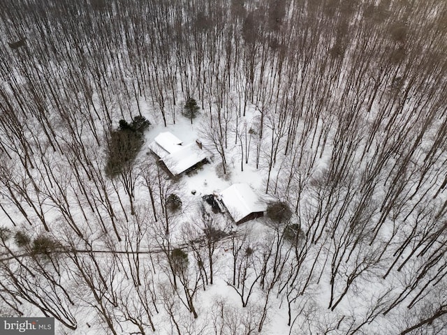 view of snowy aerial view