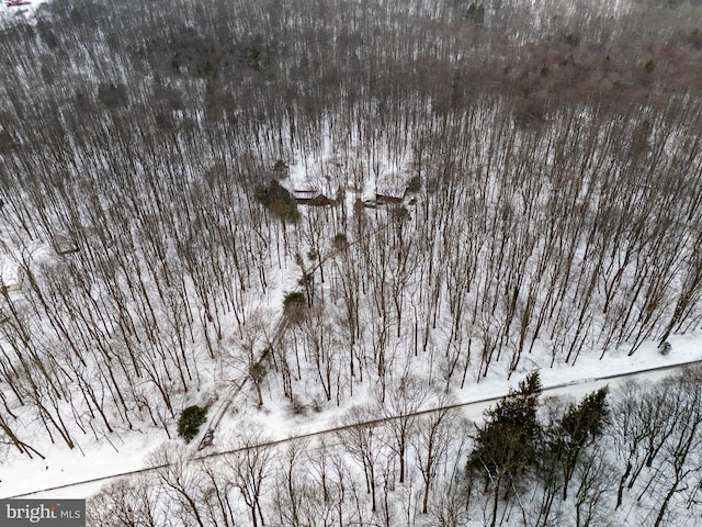 view of snowy aerial view