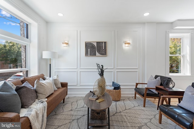 living room with a healthy amount of sunlight