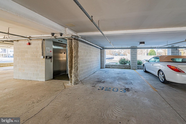 garage featuring elevator