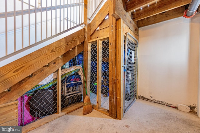 view of unfinished attic