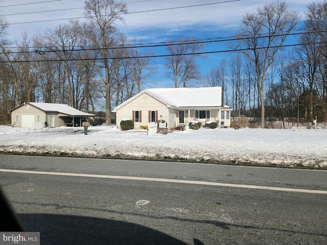 view of single story home