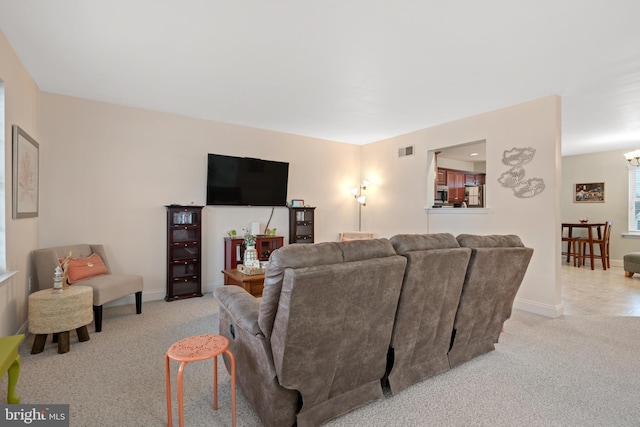 view of carpeted living room