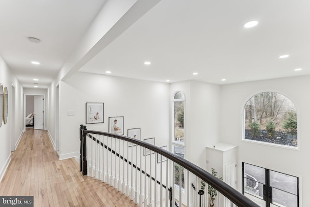 hall featuring light wood-type flooring