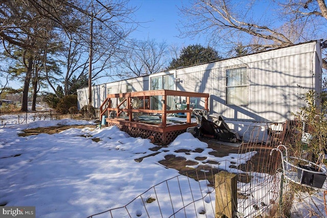 exterior space with a wooden deck