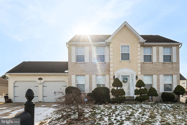 view of front of house with a garage