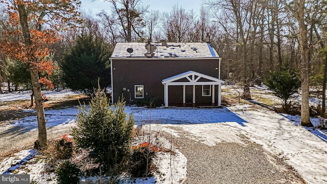 view of snow covered structure