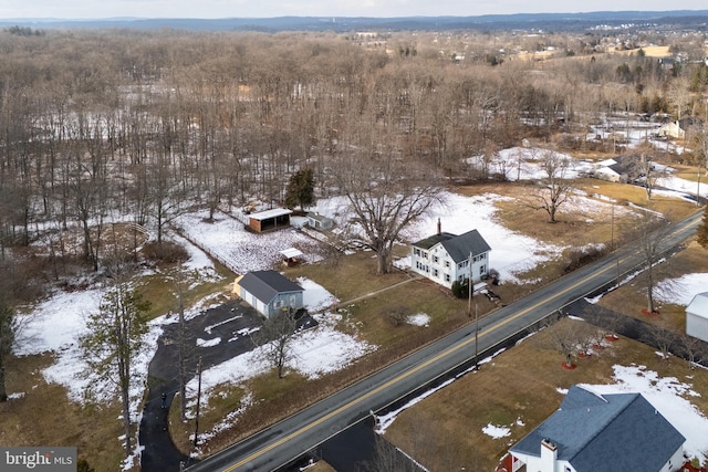 view of snowy aerial view