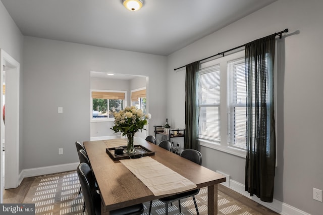 dining room featuring wood-type flooring