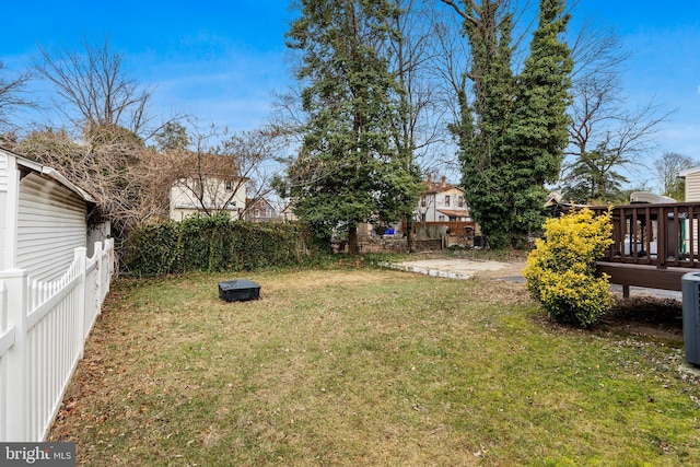 view of yard with a patio and a deck