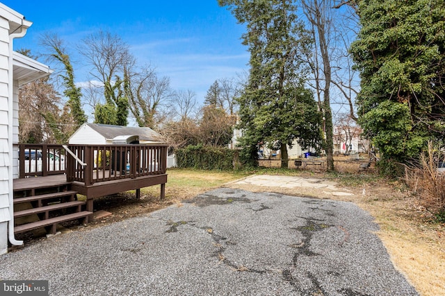 exterior space with a wooden deck