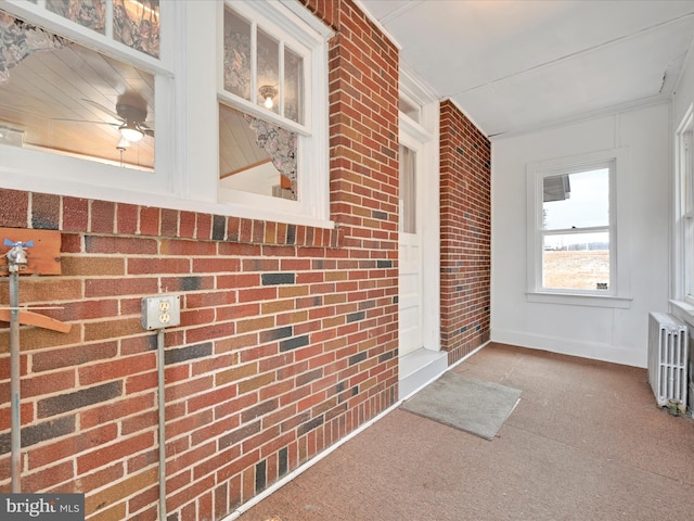 interior space with radiator heating unit