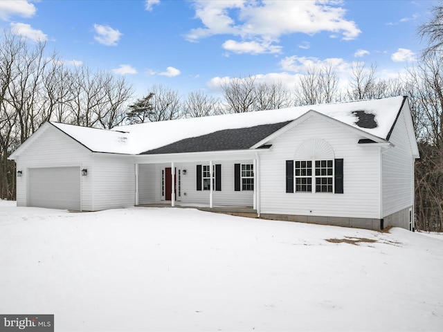 single story home featuring a garage