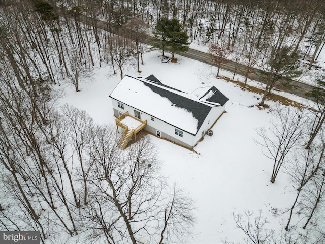 view of snowy aerial view