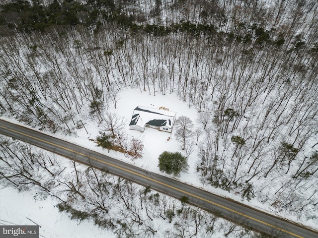 view of snowy aerial view