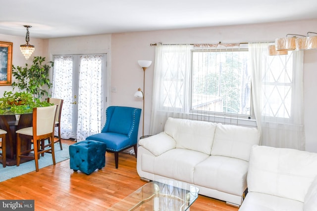 living room featuring hardwood / wood-style flooring