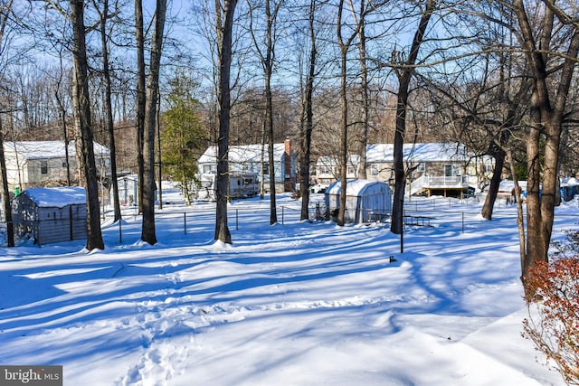 view of snowy yard