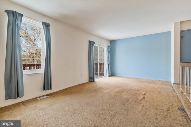 spare room with a healthy amount of sunlight and carpet flooring