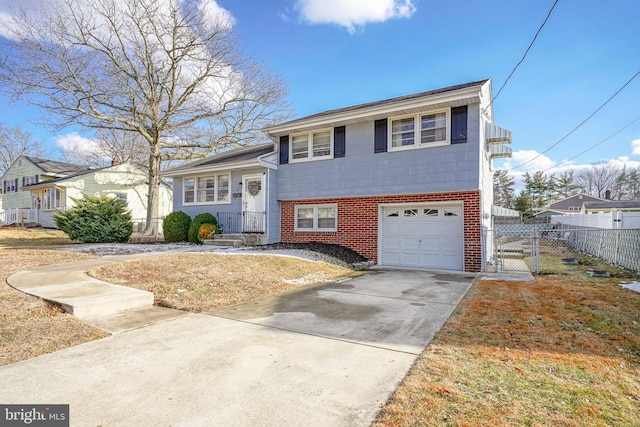 split level home with a garage