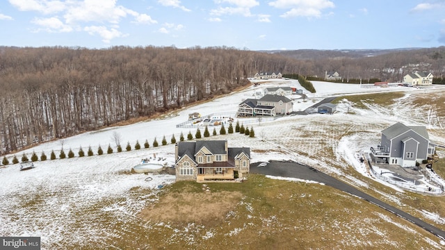 view of snowy aerial view