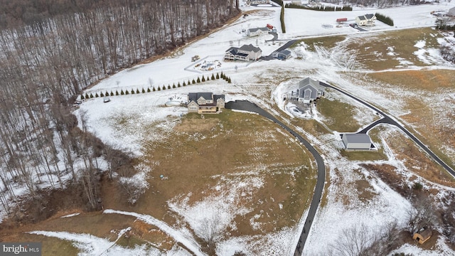 view of snowy aerial view