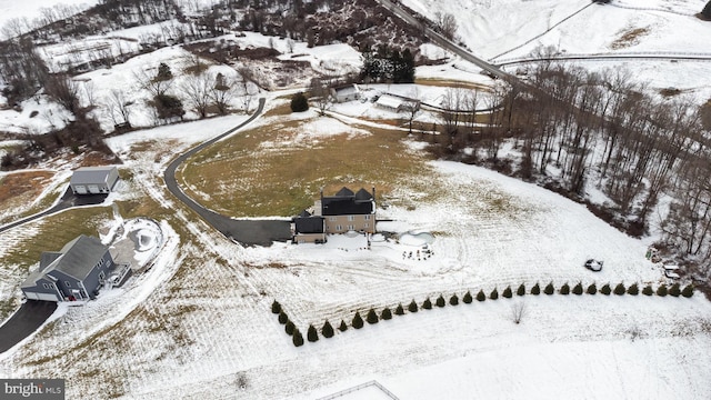 view of snowy aerial view