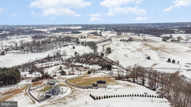 view of snowy aerial view