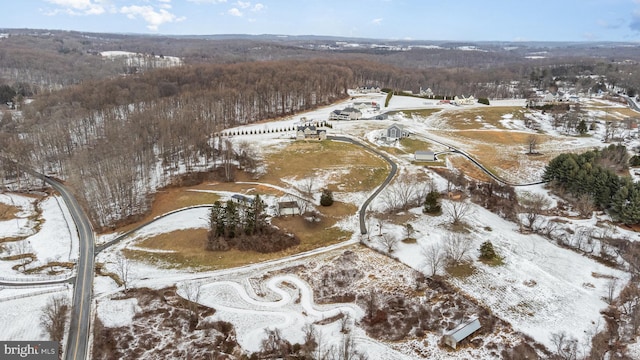 view of snowy aerial view