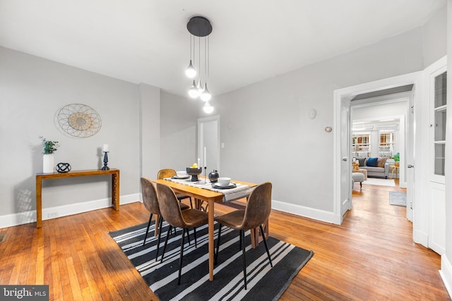 dining area featuring light hardwood / wood-style flooring