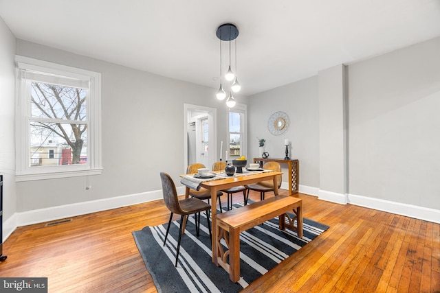 dining area featuring light hardwood / wood-style floors