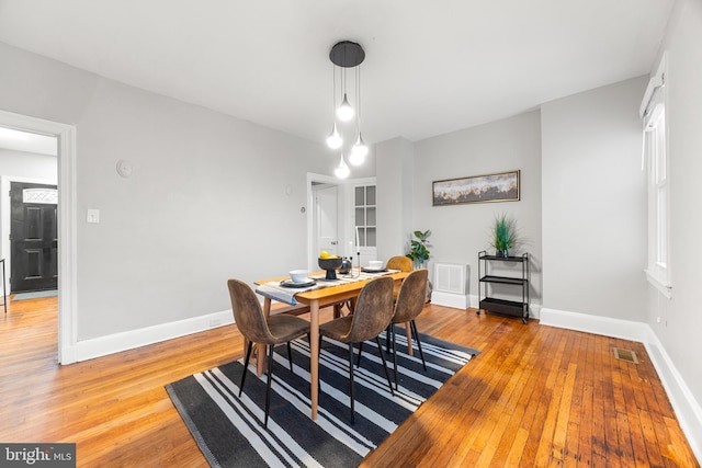 dining area featuring light hardwood / wood-style flooring