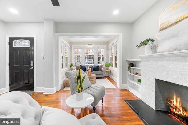 living room featuring hardwood / wood-style flooring