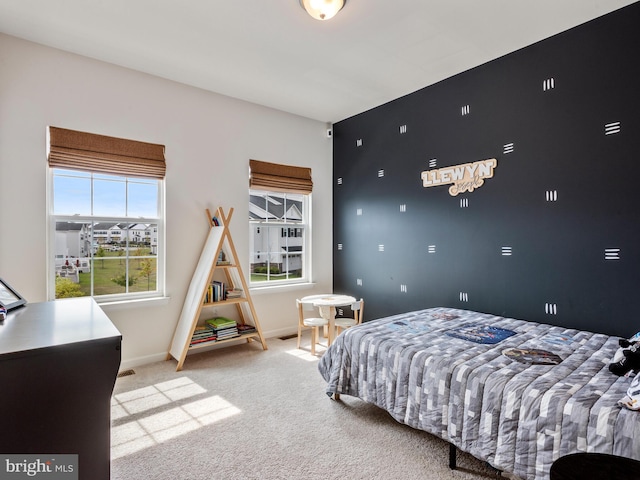 bedroom featuring carpet flooring