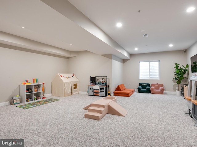 playroom featuring carpet