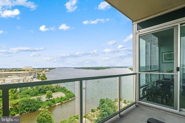 balcony with a water view