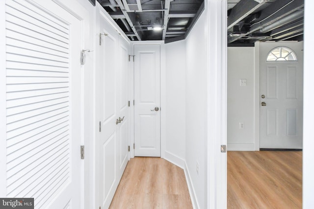 hall featuring light hardwood / wood-style floors