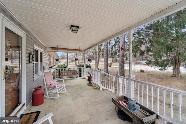 view of patio featuring covered porch