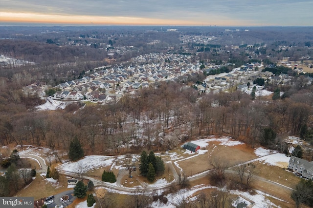 view of snowy aerial view